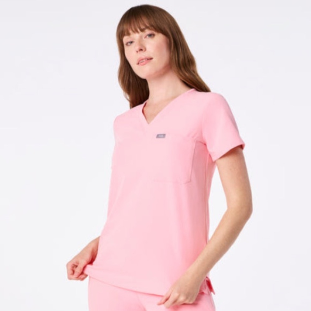 FIGS Catarina Scrub Top - FIGHT CLUB PINK